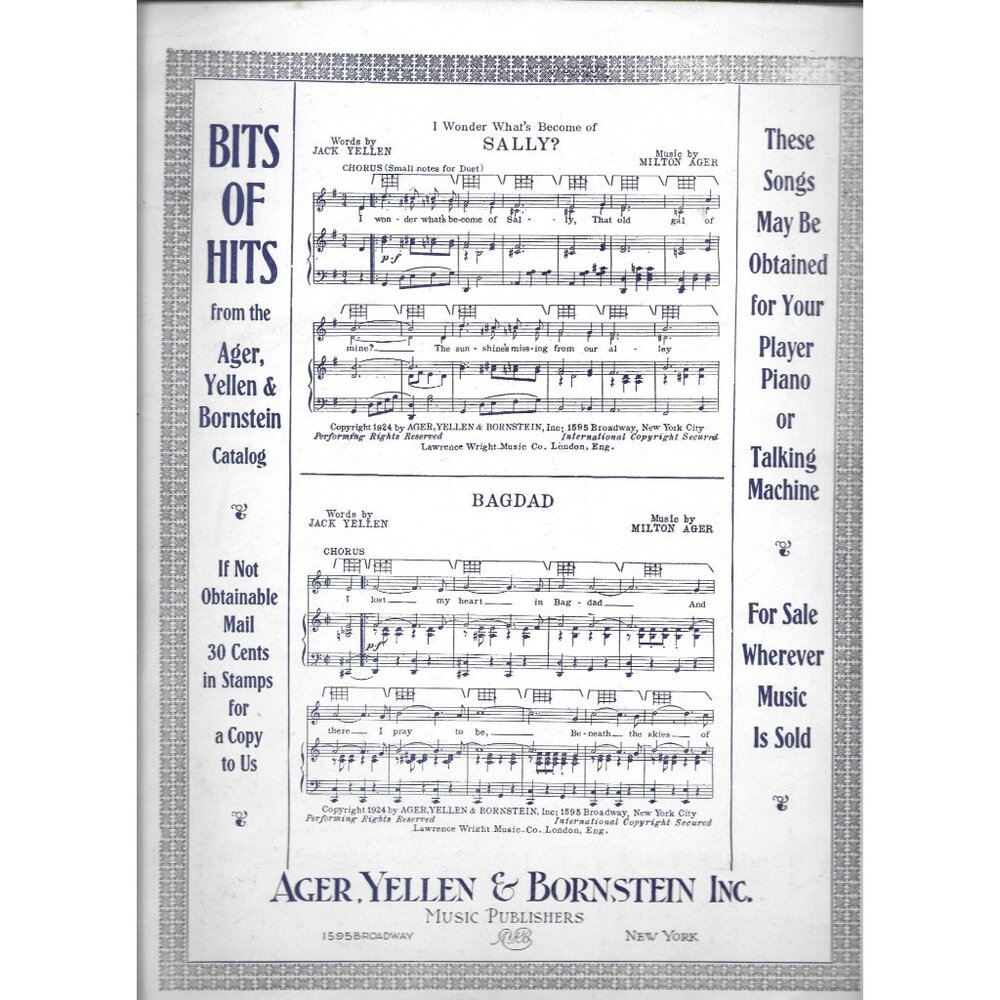 Big Bad Bill (Is Sweet William Now) 1924 Sheet Music By Jack Yellen Milton Ager - Picture 2 of 3